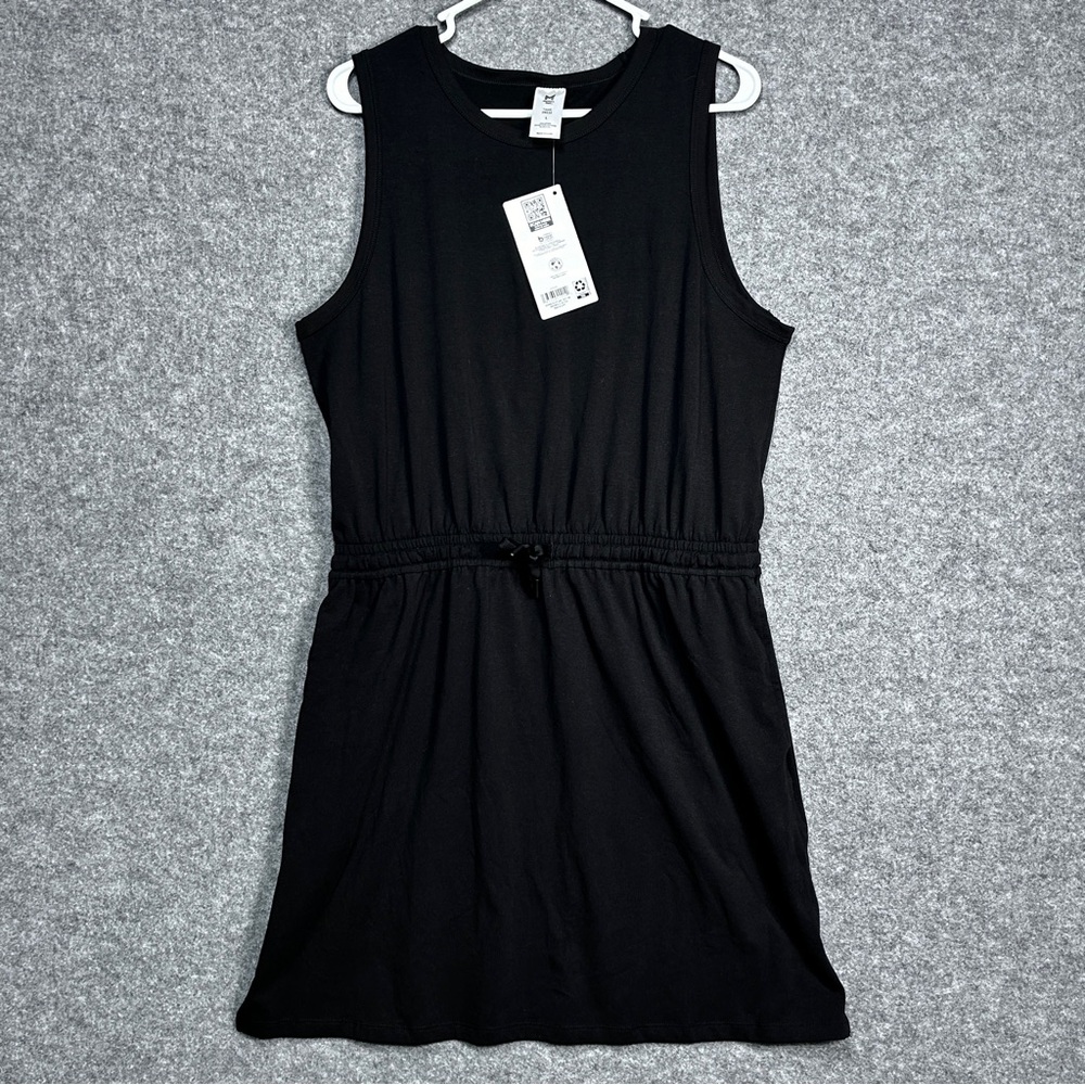 Members Mark L Sleeveless Black Casual Tank Dress Athleisure Vacay Lounge New